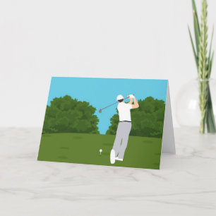Cartão ADICIONE SEU PRÓPRIO TEXTO Swing de Golfe