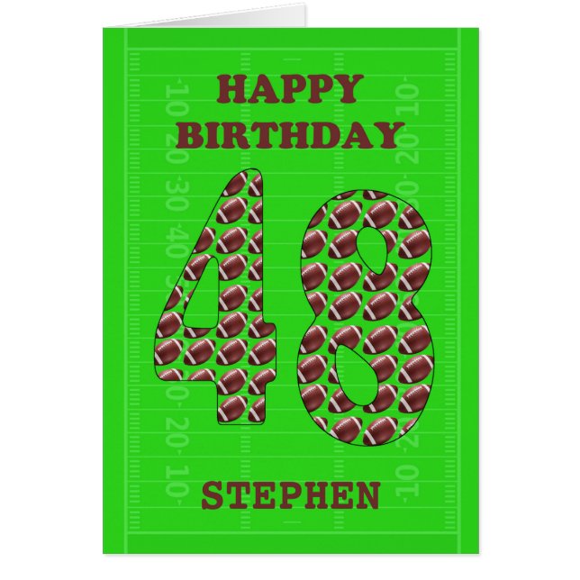 Cartão Adicione Um Nome 48º Aniversário (Frente)