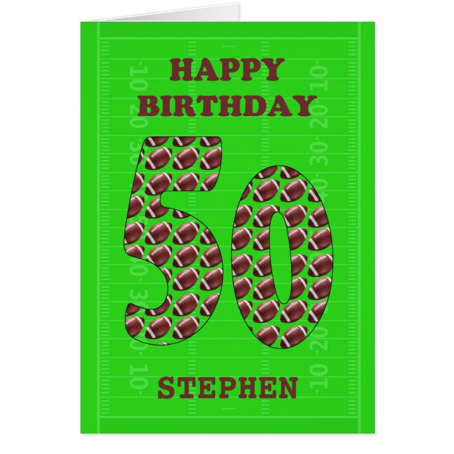 Cartão Adicione Um Nome 50º Aniversário (Frente)