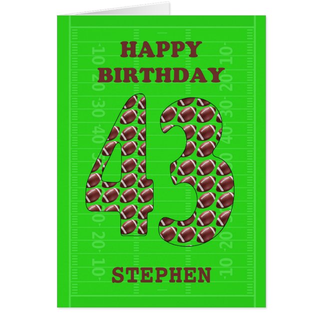 Cartão Adicione Um Nome A 43º Aniversário (Frente)