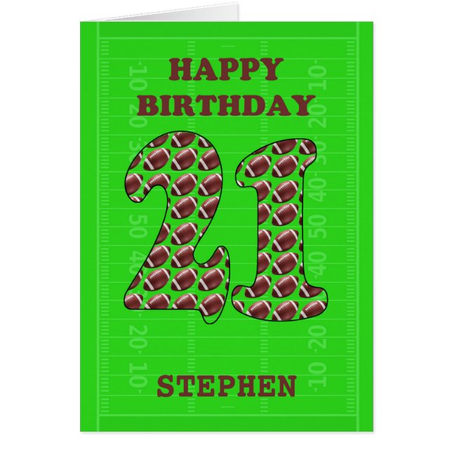 Cartão Adicione Um Nome De Alçado De aniversário de 21 an (Frente)