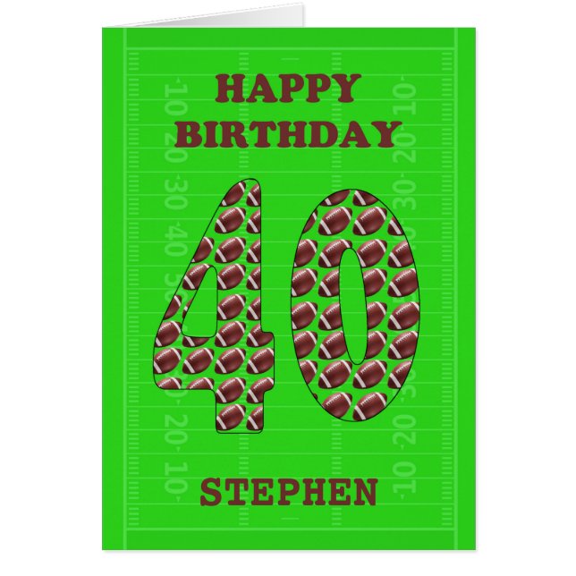 Cartão Adicione Um Nome De Alçado De aniversário de 40 an (Frente)