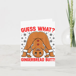 Cartão Adivinhe O Que Bunda De Pão De Mel Engraçado Natal