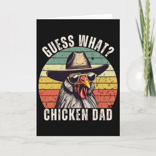 Cartão Adivinhe O Que Frango Pai Papai Cowboy Dia dos Pai