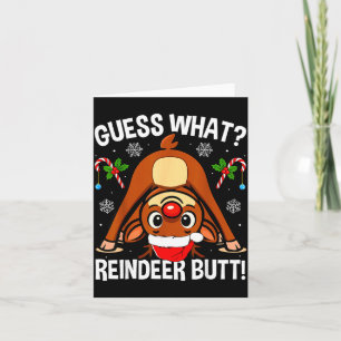 Cartão Adivinhe O Que Renas Bunda Natal Papai Noel Engraç