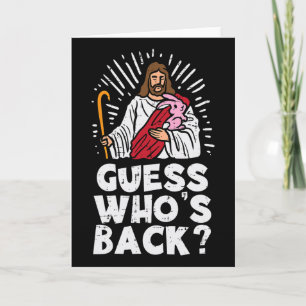 Cartão Adivinhe Quem é Jesus de Páscoa Roupas Engraçadas