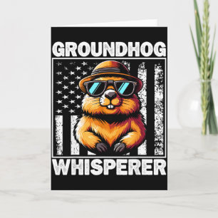Cartão Adivinho Retro do Groundhog Dia da Marmota Funny W