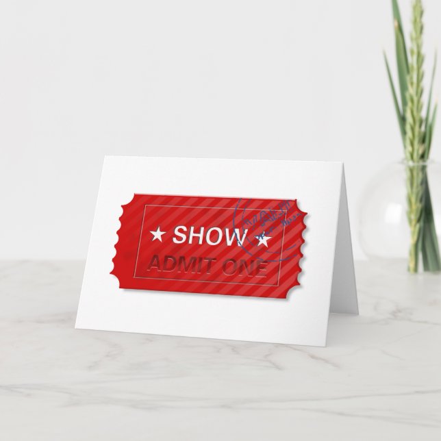 Cartão Admita um bilhete (Frente)