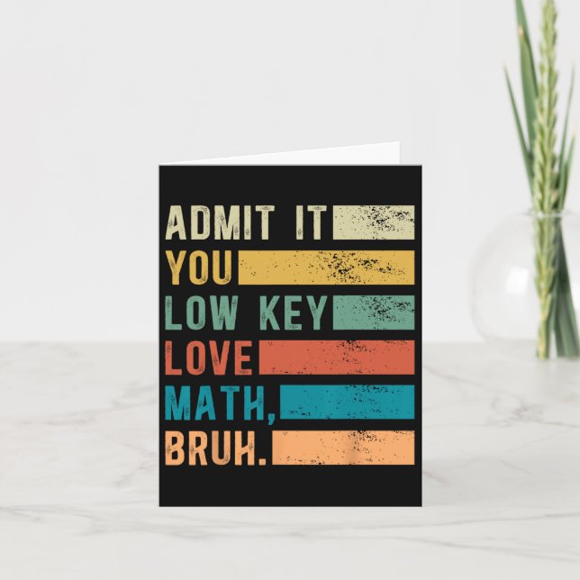 Cartão Admita: Você Secretamente Ama Matemática, Irmão, C (Frente)