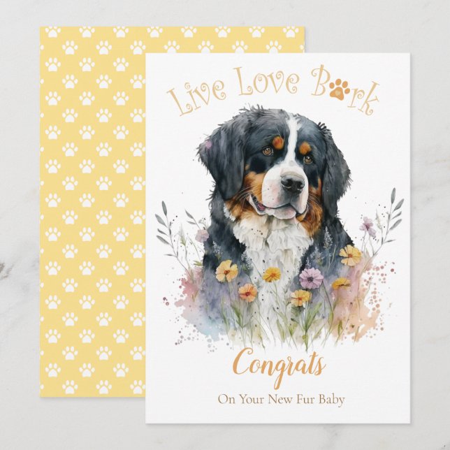 Cartão Adoção de Cães Berneses, Dia da Conquista (Frente/Verso)