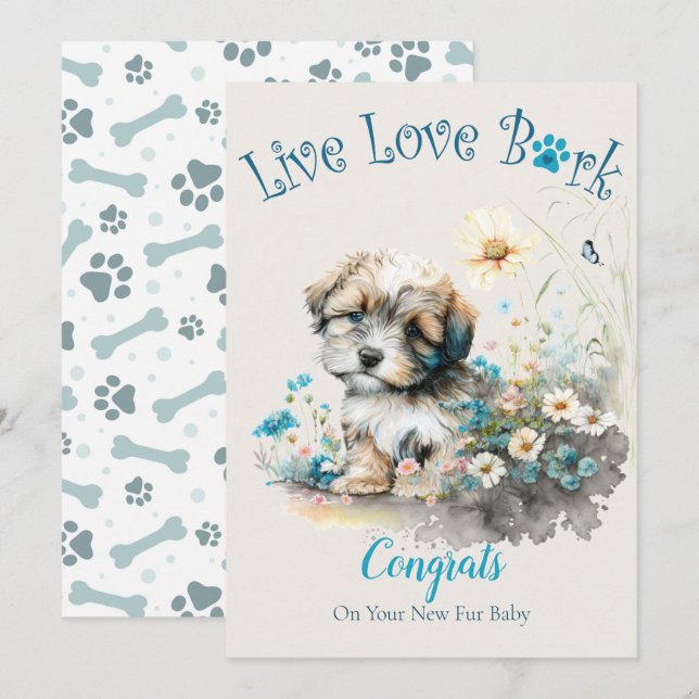 Cartão Adoção de Cães Havanese, Dia da Conquista (Frente/Verso)