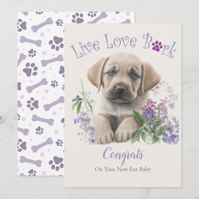 Cartão Adoção de Cães Labrador, Dia da Conquista (Frente/Verso)