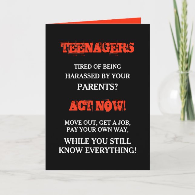Cartão Adolescente Engraçado | Aniversário de Adolescente (Frente)