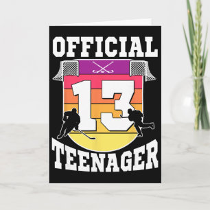 Cartão Adolescente Oficial Aniversário de 13 anos de Hóqu