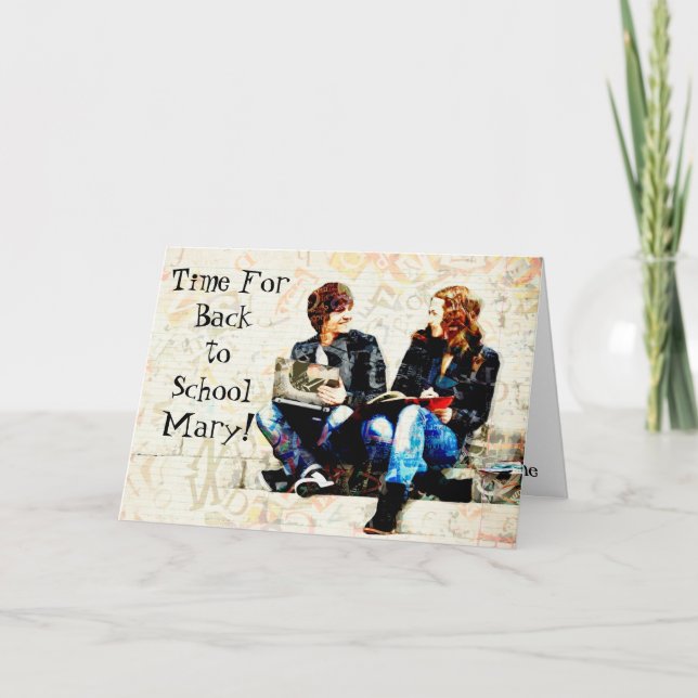 Cartão Adolescentes Justas Únicos De Volta À Colagem Esco (Frente)