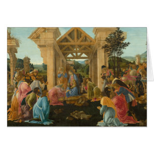 Cartão Adoração dos Magi por Botticelli