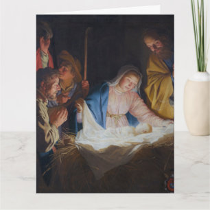 Cartão Adoração dos pastores - Honthorst - Natal