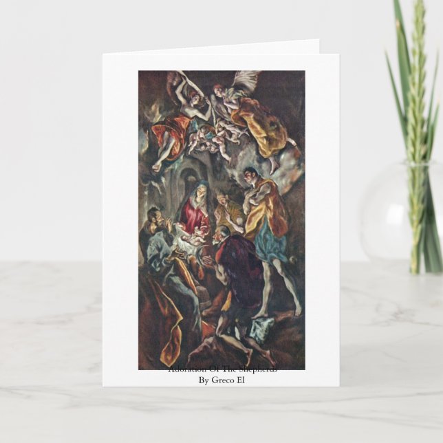 Cartão Adoração dos pastores pelo EL de Greco (Frente)