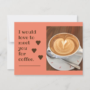 Cartão Adoraria encontrar-se para receber café