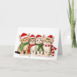 Cartão Adoráveis gatos de Natal Pet Lover