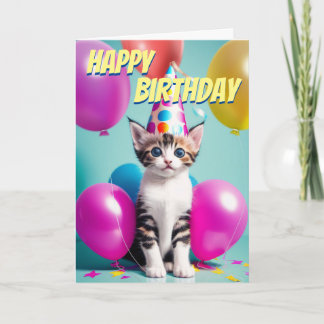 Cartão Adorável Celebração dos Balões de Aniversário de K