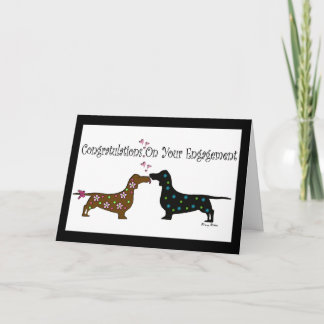 Cartão adorável do noivado do Dachshund