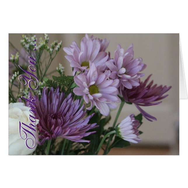 Cartão Adorável Mauve E Roxo Flor (Frente Horizontal)