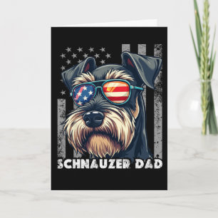 Cartão Adorável Mini Schnauzer Pai Cachorro Dia dos Pais 