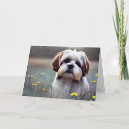 Cartão Adorável Shih Tzu Birthday
