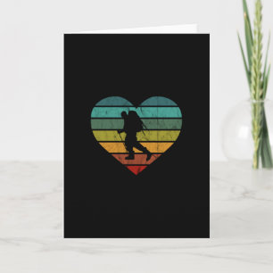 Cartão Adoro Caminhar - Retro Vintage Heart