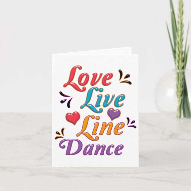 Cartão Adoro dança de linha (Frente)