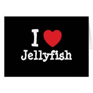 Cartão Adoro o coração de Jellyfish personalizado