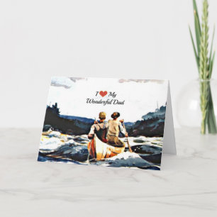 Cartão Adoro o meu Pai maravilhoso, Canoé nos Rapids