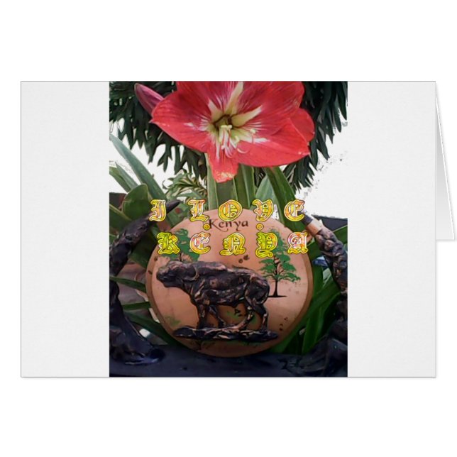 Cartão Adoro presentes de kenya Hakuna Matata (Frente Horizontal)