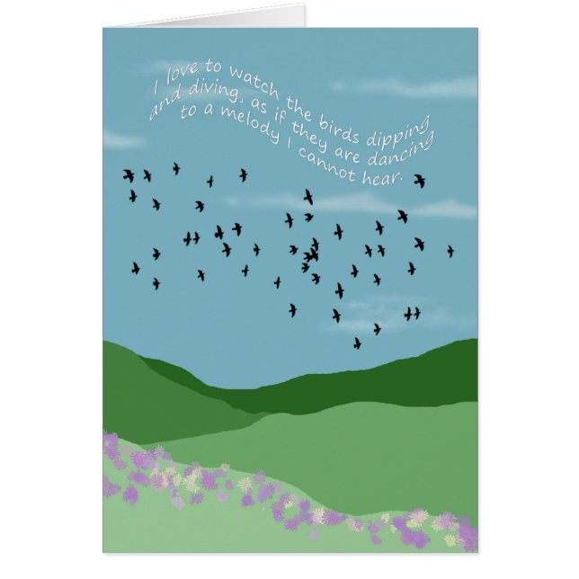 Cartão adoro ver os pássaros (Frente)