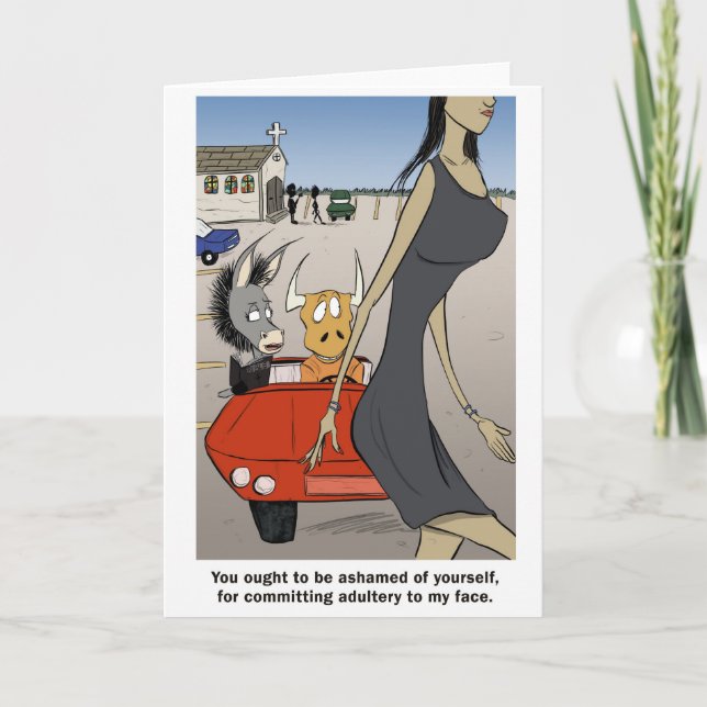 Cartão Adúltero no seu coração. (Frente)