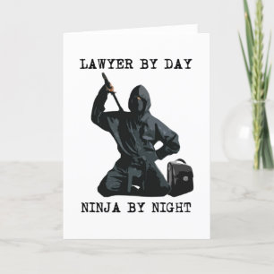 Cartão Advogado em o dia, Ninja em a noite