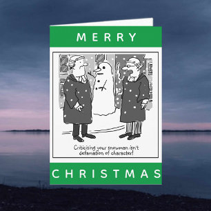 Cartão Advogados Legais E Um Natal De Cartoon De Snowman