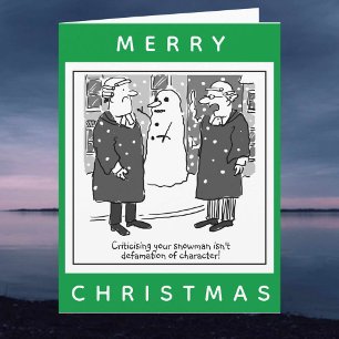 Cartão Advogados Legais E Um Natal De Cartoon De Snowman