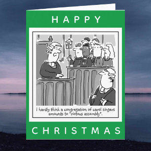 Cartão Advogados Legais Funny Courtroom Cartoon Natal