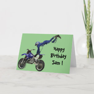 Cartão aerial moto-cross birthday