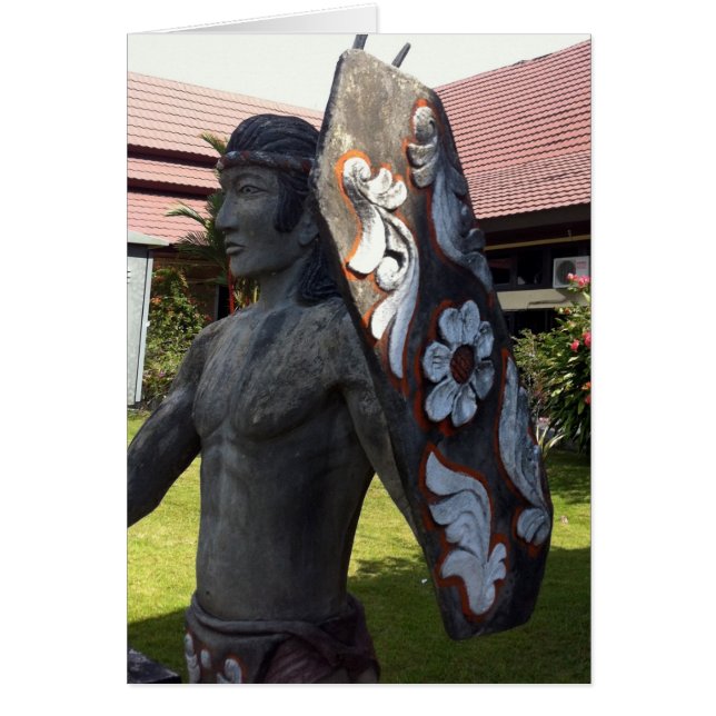 Cartão Aeroporto de Dayak Statue Kalimantan Indonésia (Frente)