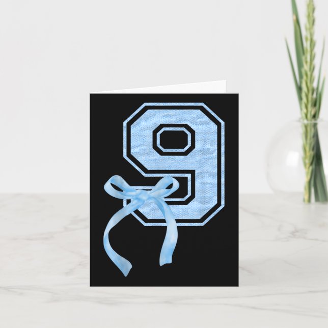 Cartão Aesthet de Noite Arco Azul Coquette de 9 Anos (Frente)