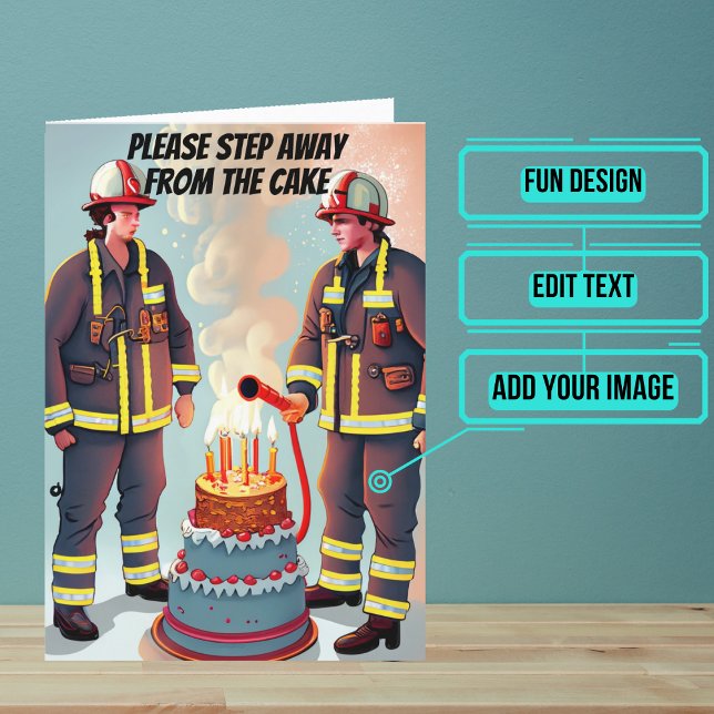 Cartão Afastem-se do aniversário do bombeiro engraçado do (This fun card is specifically for the firefighter friend in your life.)