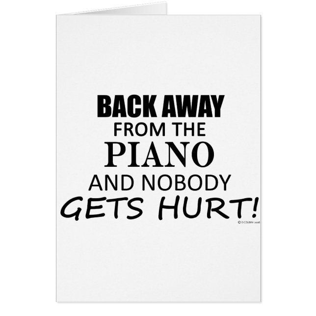 Cartão Afastem-Se Do Piano (Frente)
