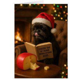 Cartão Affenpinscher 'Cheese Tax' Christmas card