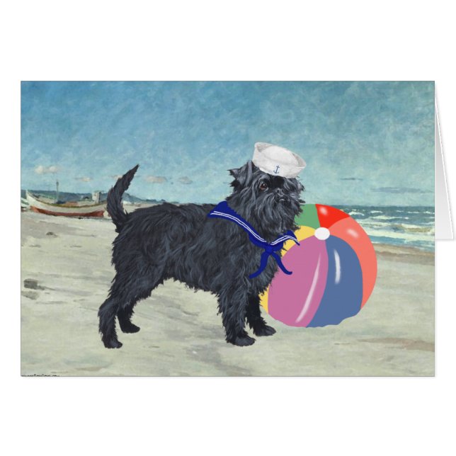Cartão Affenpinscher Sailor (Frente Horizontal)