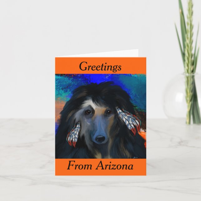 Cartão Afghan Hound Branco   (Frente)