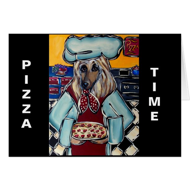 CARTÃO AFGHAN HOUND CHEF (Frente Horizontal)