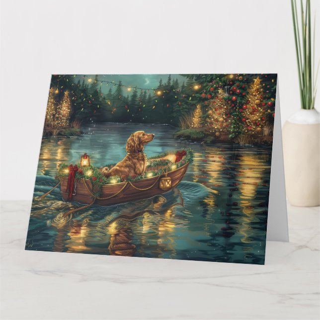 Cartão Afghan Hound Christmas Festive Voyage (Frente)